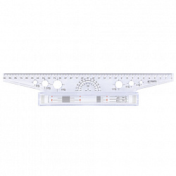 Линейка с роликом (рейсшина) 30 см, металлический ролик, картонная коробка, STAFF, 210870