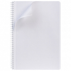 Тетрадь А4 96 л., HATBER, гребень, клетка, Soft-touch ламинация, SoloMatte "Черный бархат", 092879, 96Т4лВ1гр