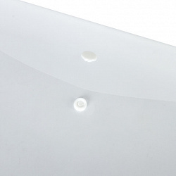 Папка-конверт с кнопкой STAFF, А4, до 100 листов, прозрачная, 0,12 мм, 225173