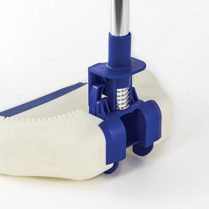 Совок для мусора КОМПЛЕКТ щетка + 2 рукоятки по 67 см металлические, резиновая кромка, сине-белый, LAIMA, 601473