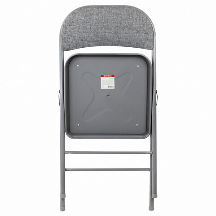Стул складной BRABIX "Golf Plus CF-003 КОМФОРТ", серый каркас, серая ткань, 532890