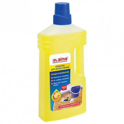 Средство для мытья пола 1 л, LAIMA PROFESSIONAL концентрат, "Цитрусовый микс", усиленная формула, 604795