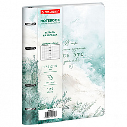 Тетрадь на кольцах А5, 175х215 мм, 120 л., под кожу, BRAUBERG VISTA, "Акварель", 405217