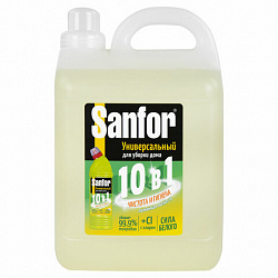 Чистящее средство 5 л, SANFOR 10 в 1 Universal "Лимонная свежесть", 22055