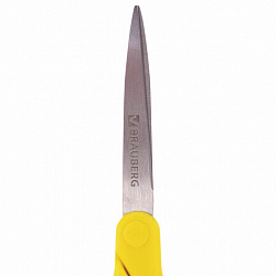 Ножницы BRAUBERG "Original", 155 мм, оранжево-желтые, ребристые резиновые вставки, 236450
