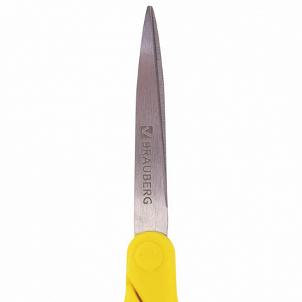 Ножницы BRAUBERG "Original", 155 мм, оранжево-желтые, ребристые резиновые вставки, 236450