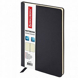 Блокнот БОЛЬШОЙ ФОРМАТ (200х252 мм) В5, BRAUBERG "Income", кожзам, 128 л., клетка, черный, 125204