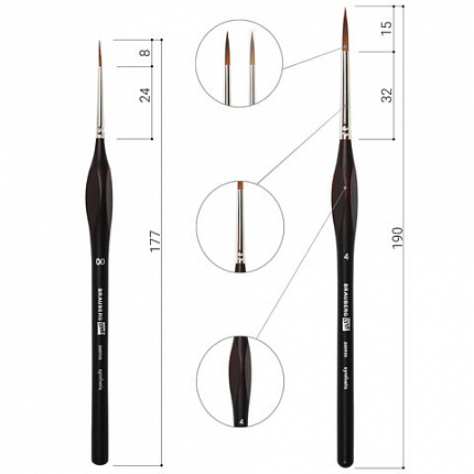 Кисти художественные набор 5 шт., синтетика, BRAUBERG ART CLASSIC, ЭРГОНОМИЧНЫЕ, 200950