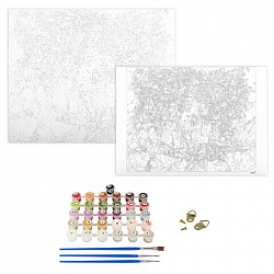 Картина по номерам 40х50 см ОСТРОВ СОКРОВИЩ "Натюрморт с сиренью и черешней" на подрамнике, акрил, кисти, 662912