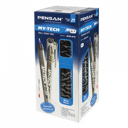 Ручка шариковая масляная PENSAN "My-Tech", СИНЯЯ, игольчатый узел 0,7 мм, линия письма 0,35 мм, 2240