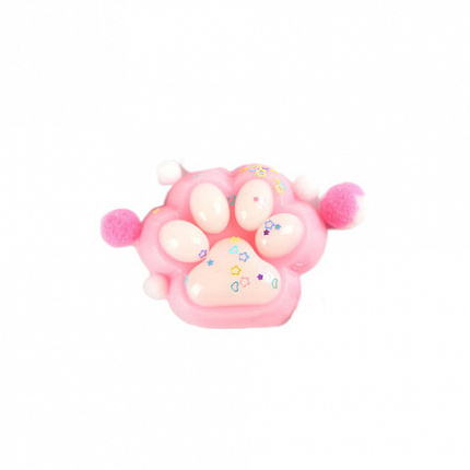 Игрушка-антистресс "ДВУХЦВЕТНАЯ КОШАЧЬЯ ЛАПКА С ПОМПОНАМИ", 7х6 см, ассорти 4 вида, дисплей, JOLLY JOT (ДЖОЛЛИ ДЖОТ), 665768