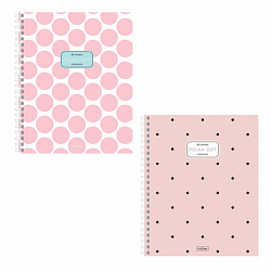 Тетрадь обложка пластик, А5 48л. гребень, клетка, HATBER, Горохи (микс в спайке), 092, 48Т5В1гр