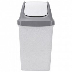 Ведро мусорное с КРЫШКОЙ (качающейся) 25 литров, "СВИНГ", 58х32х28 см, серое, IDEA, М 2463