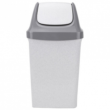Ведро мусорное с КРЫШКОЙ (качающейся) 25 литров, "СВИНГ", 58х32х28 см, серое, IDEA, М 2463