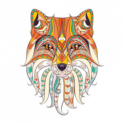 Картина стразами (алмазная мозаика) 20х20 см, ОСТРОВ СОКРОВИЩ "Восточная лисица", в деревянной рамке, 662443