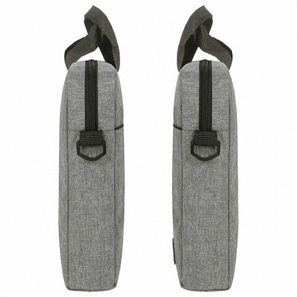 Сумка портфель HEIKKI PERSPECTIVE (ХЕЙКИ) с отд. для ноутбука 15,6", с карманом, серая, 29х40х7см, 272595