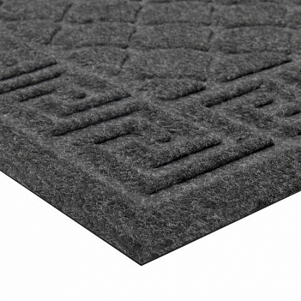 Коврик придверный 60х90 см, СЕРЫЙ, грязезащитный, 430 г/м2, фактурный рисунок ЧЕШУЙКИ, ЛЮБАША, 701061