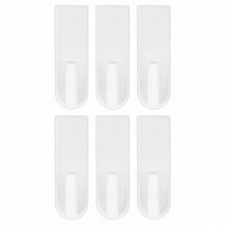 Крючки самоклеящиеся универсальные 6,6х2,1 см, КОМПЛЕКТ 6 шт., белые, LAIMA Home, 608793