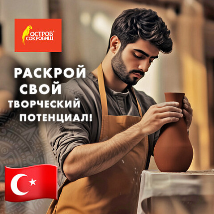 Масса керамическая для лепки ОСТРОВ СОКРОВИЩ, 1000 г, терракотовая, 228734