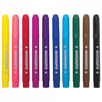 Фломастеры ЮНЛАНДИЯ 10 цветов, "ЮНЛАНДИК В АРКТИКЕ", утолщенные, ударопрочный наконечник, ПВХ, 151429