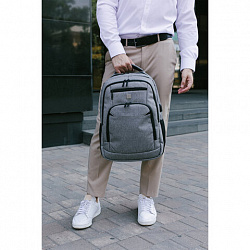 Рюкзак HEIKKI SECURE (ХЕЙКИ) универсальный, отделение для ноутбука, серый, 46x31x19 см, 273895