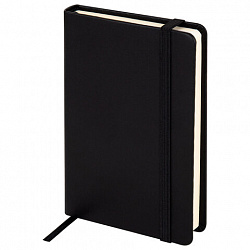 Скетчбук, слоновая кость+белая 140 г/м2, 90х140 мм, 80 л., КОЖЗАМ, резинка, BRAUBERG ART CLASSIC, черный, 116871