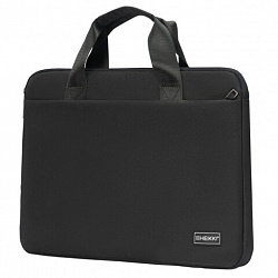 Сумка портфель HEIKKI ULTRA (ХЕЙКИ) с отделением для ноутбука 15,6", Total black, черная, 28х39х3 см, 272609