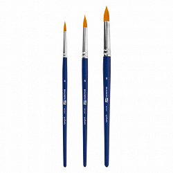 Кисти художественные набор 3 шт., синтетика (круглые № 4, 6,8), BRAUBERG ART DEBUT, 201039