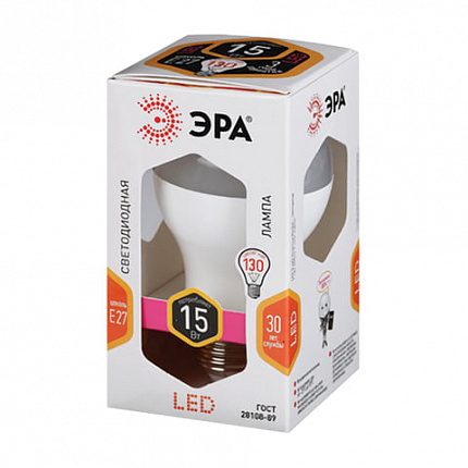 Лампа светодиодная ЭРА, 15 (130) Вт, цоколь E27, груша, теплый белый свет, 25000 ч., LED smdA60-15w-827-E27, Б0020592