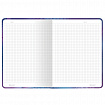 Блокнот с резинкой в клетку 96 л., А5, 145х203 мм, твердая обложка с фольгой, BRAUBERG, "Glow", 113729