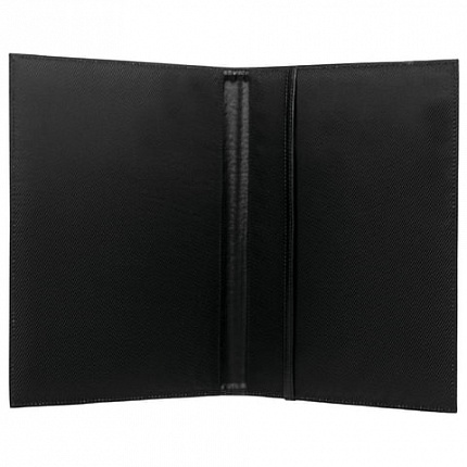 Папка адресная из натуральной кожи без надписи, формат А4, 32х25х1 см, черная, индивидуальная упаковка, 7-40, 7-40.