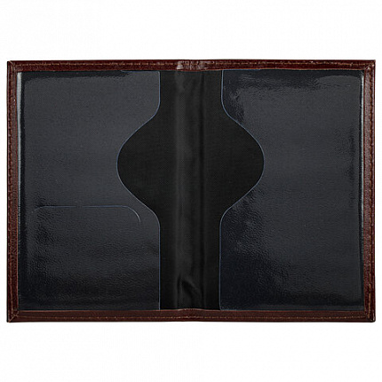 Обложка для паспорта STAFF "Profit", экокожа, мягкая изолоновая вставка, "PASSPORT", коричневая, 237184