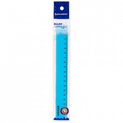 Линейка пластиковая 20 см, BRAUBERG "NEON", ассорти, пакет, 210773