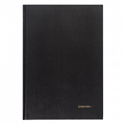 Книга учета 96 л., клетка, твердая, бумвинил, блок офсет, А4 200х290 мм, BRAUBERG, черная, 130223