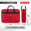 Сумка портфель BRAUBERG DANDY с отделением для ноутбука 15,6", 3 кармана, "Dialog", красная, 30х40х7 см, 240462