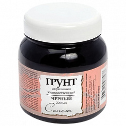 Грунт акриловый "Сонет", черный, баночка 220 мл, Невская Палитра, 2123922