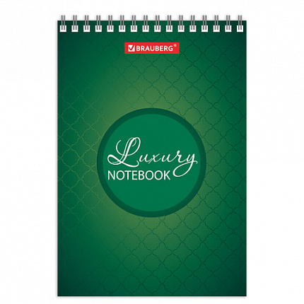 Блокнот МАЛЫЙ ФОРМАТ (97х145 мм) А6, 60 л., гребень, картон, клетка, BRAUBERG, "Люксовый блокнот", 129829