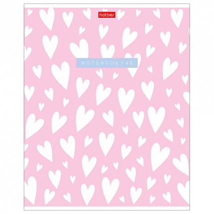 Тетрадь обложка пластик, А5 48 л., скоба, клетка, HATBER, "LOVE IS..." (микс в спайке), 092371, 48Т5В1пл
