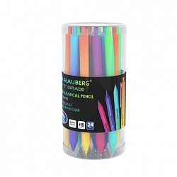 Карандаш механический 0,5 мм, BRAUBERG SOFT "Grade", HB, корпус soft-touch ассорти, 181958