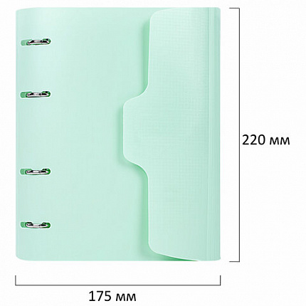 Тетрадь на кольцах А5 175х220мм, 120л, пластик, на липучке, с разделителями, BRAUBERG, Черный, 404638