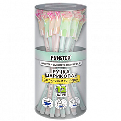 Ручка с акриловым топпером шариковая FUNSTER (ФАНСТЕР) "KITTY PAW", СИНЯЯ, ассорти, пишущий узел 0,7 мм, линия письма 0,35 мм, 144374