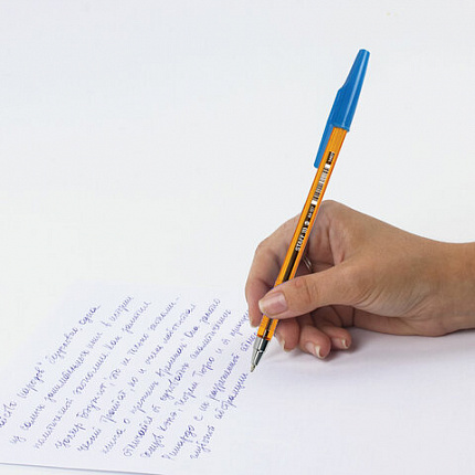 Ручка шариковая STAFF AA-927 ORANGE, СИНЯЯ, корпус тонированный оранжевый, узел 0,7 мм, линия письма 0,35 мм, без штрихкода, 144075