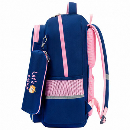 Рюкзак ЮНЛАНДИЯ COMPLETE с пеналом в комплекте, эрго-спинка, "Relaxing cats", 42х29х14 см, 273121