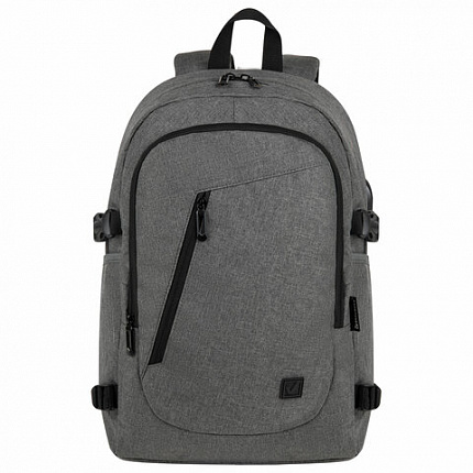 Рюкзак BRAUBERG URBAN универсальный, с отделением для ноутбука, USB-порт, "Charge", серый, 46х31х15 см, 271655