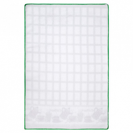 Салфетка из МИКРОФИБРЫ универсальная, 40х60 см, зеленая клетка, орнамент, 240 г/м2, BOOMHOUSE (БУМХАУС), 700878