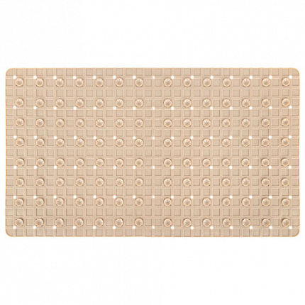 Коврик для ванны противоскользящий 71х40 см, "Пиксели", бежевый, ПВХ, присоски, PRIMILA (ПРИМИЛА), 700383