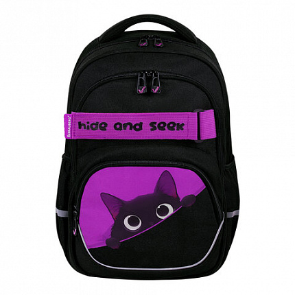 Рюкзак BRAUBERG MOTION, 2 отделения, 3 кармана, "Hidden kitty", 41х28х17 см, 274399