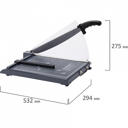 Резак сабельный BRAUBERG KATANA TSP-412, А4, на 12 л., длина реза 330 мм, пластиковое основание, защитный экран, 532987