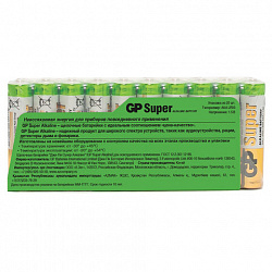 Батарейки КОМПЛЕКТ 20 шт., GP Super G-Tech, AAA (LR03, 24А), алкалиновые, мизинчиковые, 24A-2CRVS20, GP 24A-2CRVS20