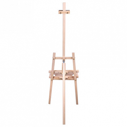 Мольберт напольный из сосны Лира с полкой, 170х55х70 см, высота холста до 107 см, BRAUBERG ART CLASSIC, 192261